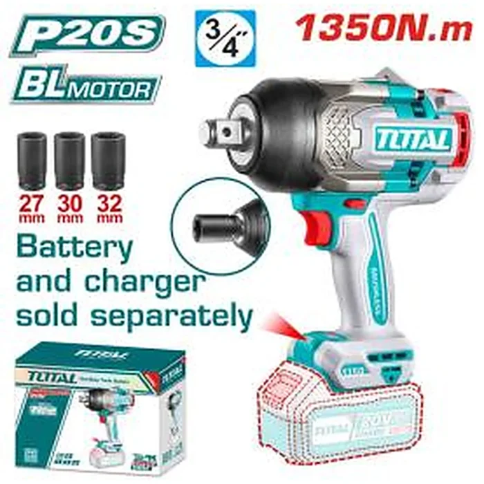 TOTAL Cordless Impact Wrench TIWLI201351
