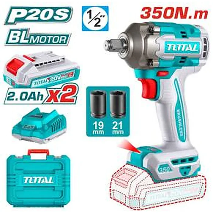 TOTAL Cordless Impact Wrench TIWLI2035
