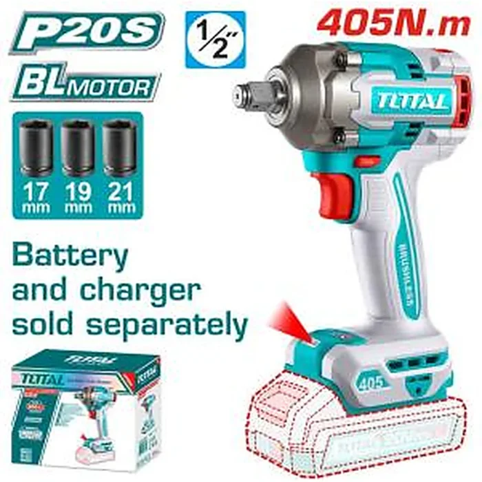 TOTAL Cordless Impact Wrench TIWLI20451
