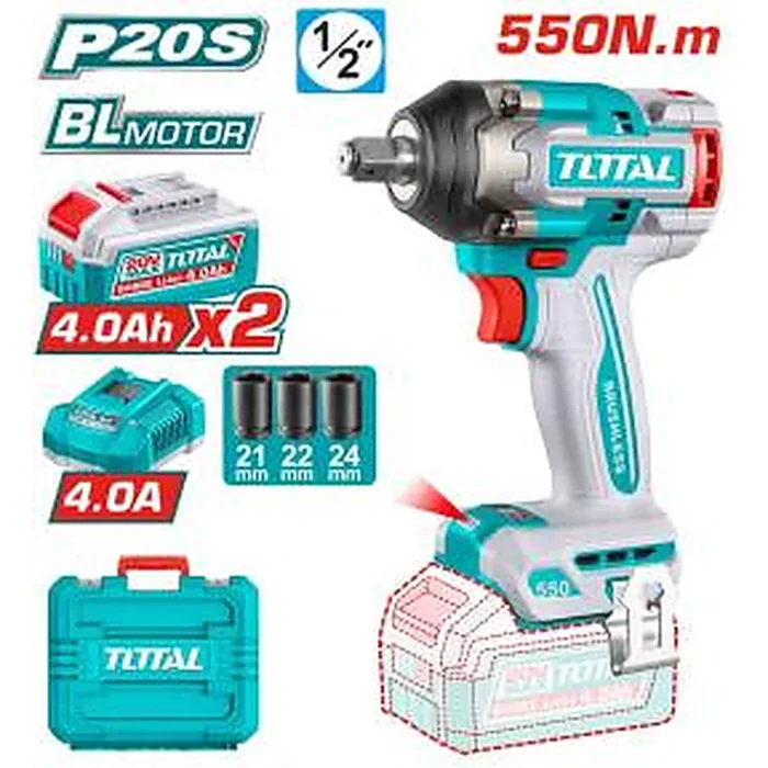 TOTAL Cordless Impact Wrench TIWLI2055