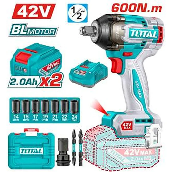TOTAL Cordless Impact Wrench TIWLI42602