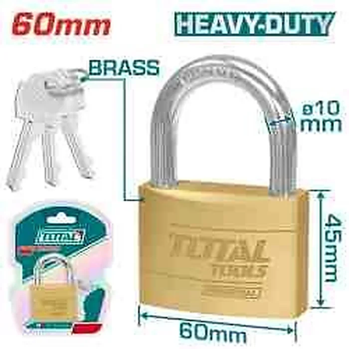 TOTAL Heavy Duty Brass Padlock TLK32602