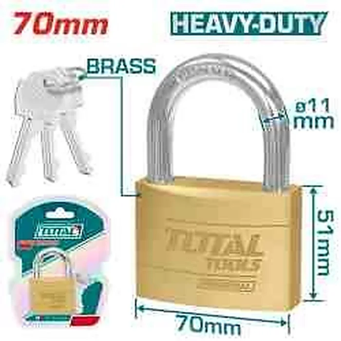 TOTAL Heavy Duty Brass Padlock TLK32702