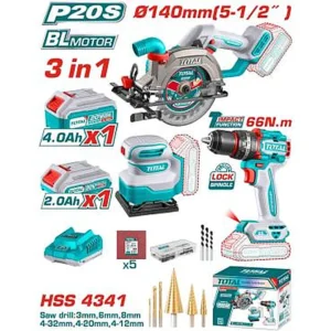 TOTAL Cordless 3 Pcs Combo Kit TOSLI241193