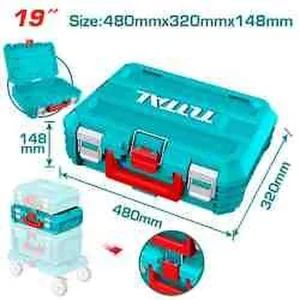 TOTAL Stackable Tool Box 19" মডেল TPBXS102 - মজবুত PP প্লাস্টিক টুল বক্স