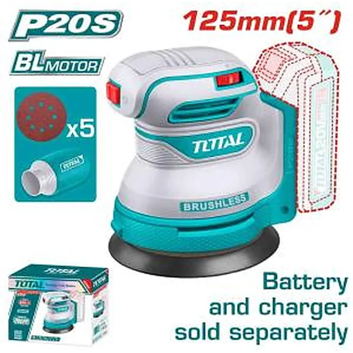TOTAL Cordless Random Orbit Sander TROSLI2002