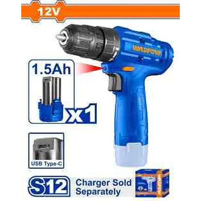 WCDS510-1 WADFOW Cordless Drill WCDS510 - ১২ভোল্ট লিথিয়াম-আয়ন কর্ডলেস ড্রিল মেশিন