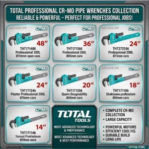 TOTAL Professional Heavy Duty Ductile Cast Iron Pipe Wrench All Sizes Collection
